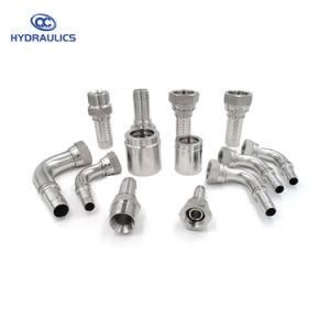 Two Piece Rubber Hose Fittings and Ferrules Stainless Steel Hydraulic Fittings