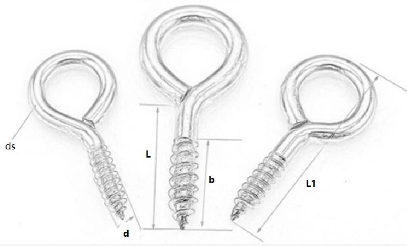 Hardware Eye Hook Wood Screw Stainless Steel 316 Screws 1#-14#
