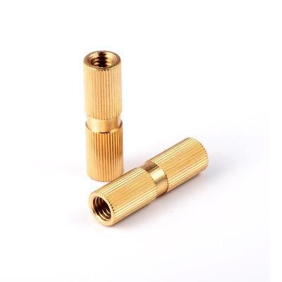 China Manufacture Customized M3 M4 M6 M8 Knurled Metal Brass Threaded Inserts Nut for Plastic