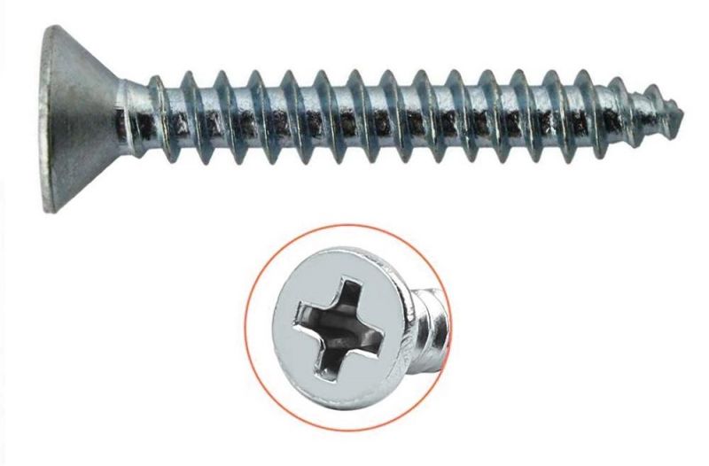 Countersunk Head Cross Recess Zinc Steel Keel Ceiling Self-Tapping Wood Screws