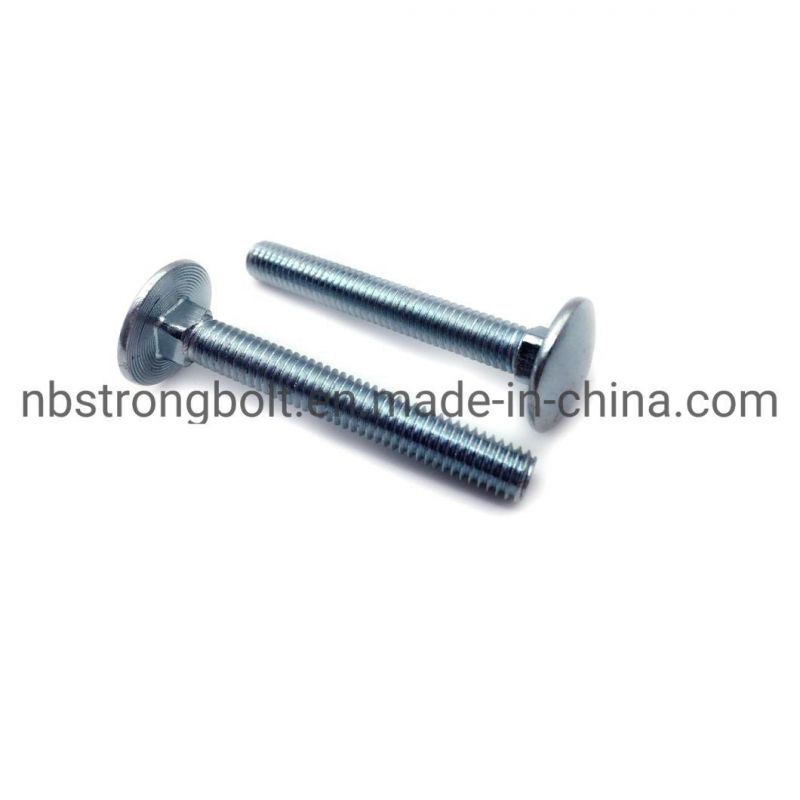 Round Head Square Neck Bolt DIN603 Gr. 4.8 with White Zinc Plated Cr3+