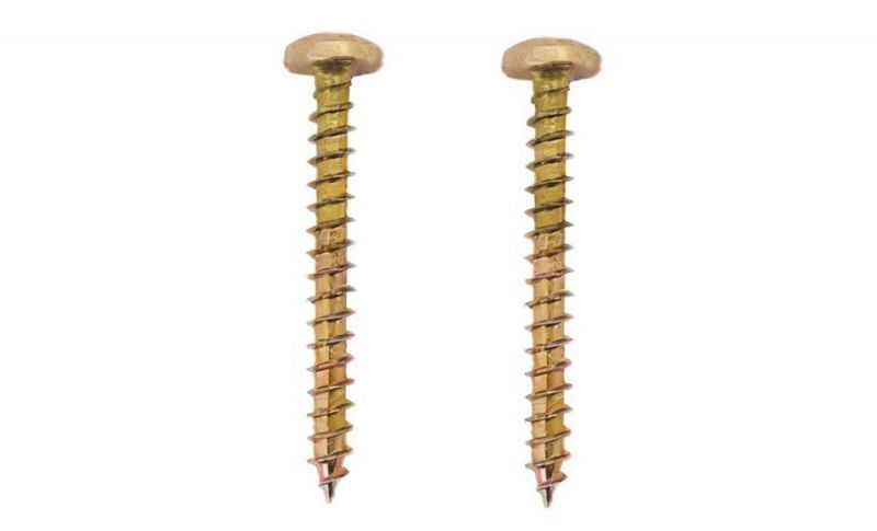 Yellow/Blue Zinc Carbon Steel #2 pH Drive Self-Tapping Screw for Woodworking