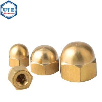 H60 /H62 Brass Acron Nuts From M3 to M16 DIN1587 Brass Hexagon Domed Nuts Hex Dome Round Head Nut