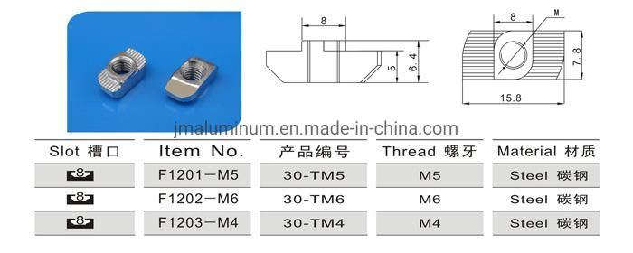 T Nut Hammer Head Fasteners Nut M4/M5/M6/M8, T Slot Nut for Aluminum Profile