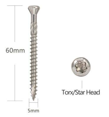 Made in China T. K. Excellent High Quality A4 Stainless Steel 316 Torx Star Head Decking Screw