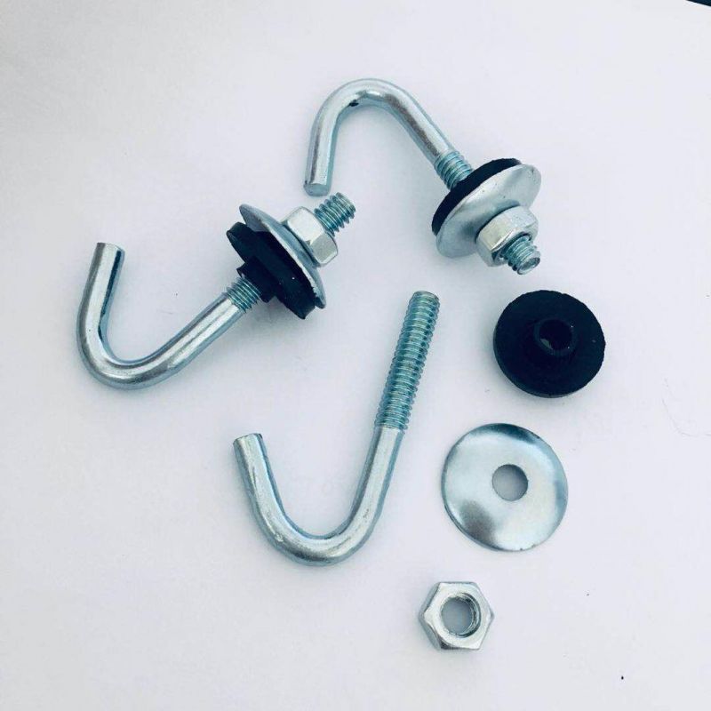 Carbon Steel J Bolt with Hex Nut and EPDM Washer