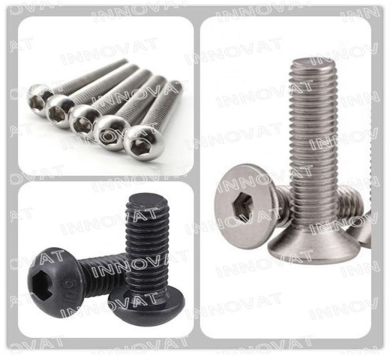 Metric Socket Head Anodized Aluminum Screw DIN 7984 Hexagon Socket Thin Head Cap Screws Carbon /Stainless/Alloy Steel with Zinc Plated, Black, Passivated
