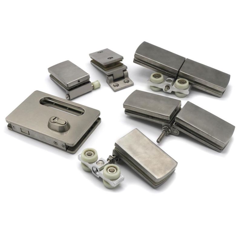Frameless Glass Stainless Steel Folding Door Patch Fitting for Office