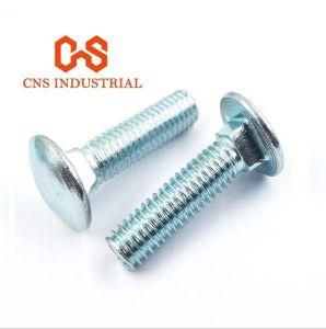 Blue Galvanized Carbon Steel Mushroom Head Square Neck Bolts, Carriage Bolts DIN 603