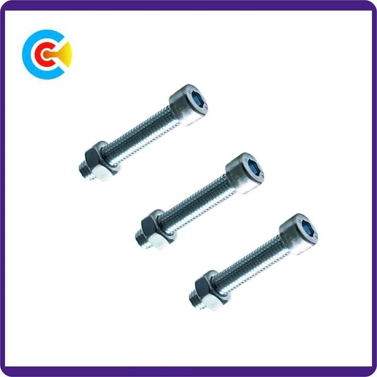 DIN/ANSI/BS/JIS Carbon-Steel/Stainless-Steel Hexagonal Cylindrical-Head Double Beam Rod Nut Industrial/Fasteners Screw