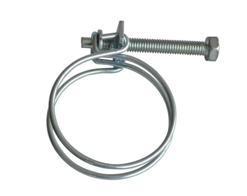 Galvanized Carbon Steel Zinc Plated Double Bolt Hose Clamp