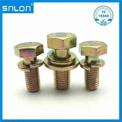 Hexagon Head Sems Screws Assembled Plain Washer Spring Washer