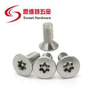 A2 Stainless Steel Countersunk Flat Head Torx Screw 6-Lobe Machine Screw with Pin