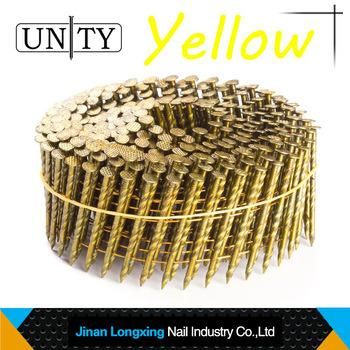 High Performance Yellow Coated Coil Nails Manufacturer Supplier
