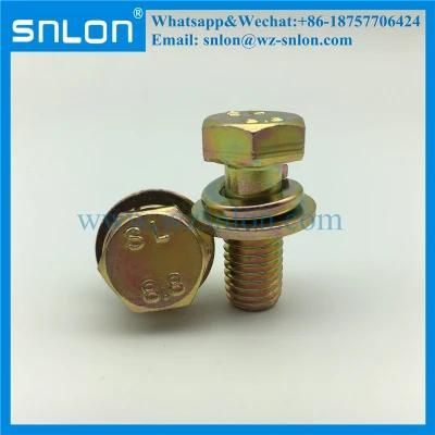 Grade8.8 Yellow Zinc Hex Head Screw with Washer