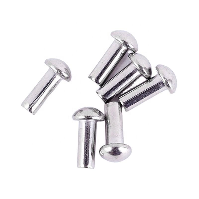 Stainless Steel Flat Head Solid Rivets Stainless Steel Round Head Knurled Shanks Solid Rivets Copper Rivet Nuts Steel Rivet Metal Rivets