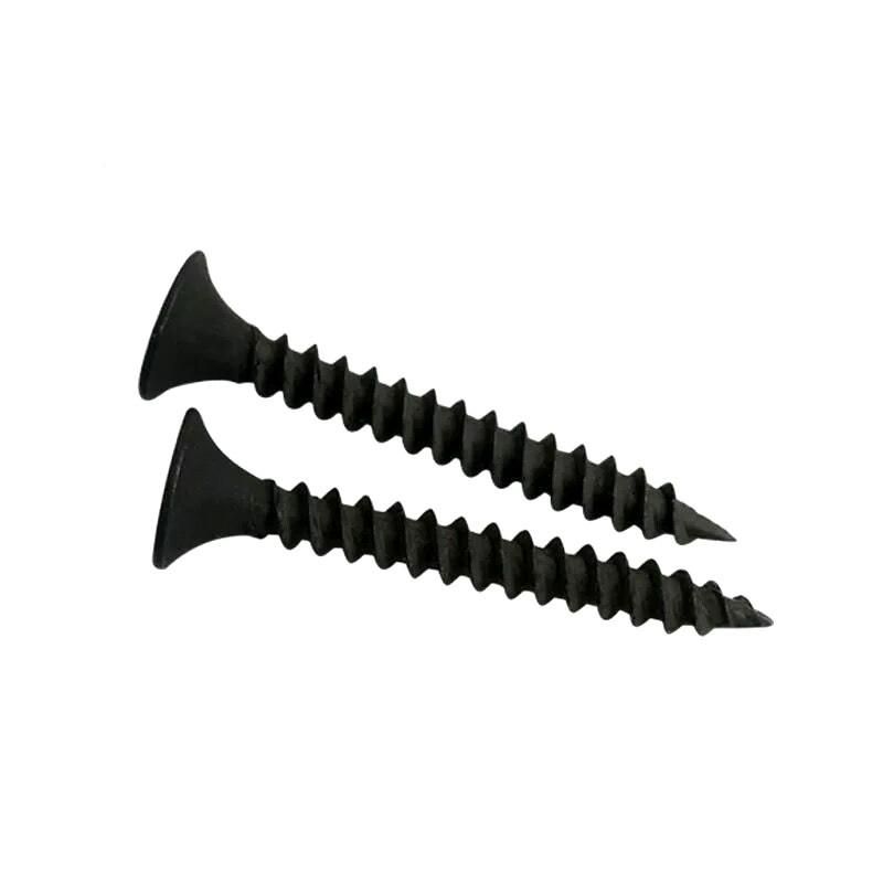 Black Plated Phillips Thread Flat Head Wood Drywall Screw