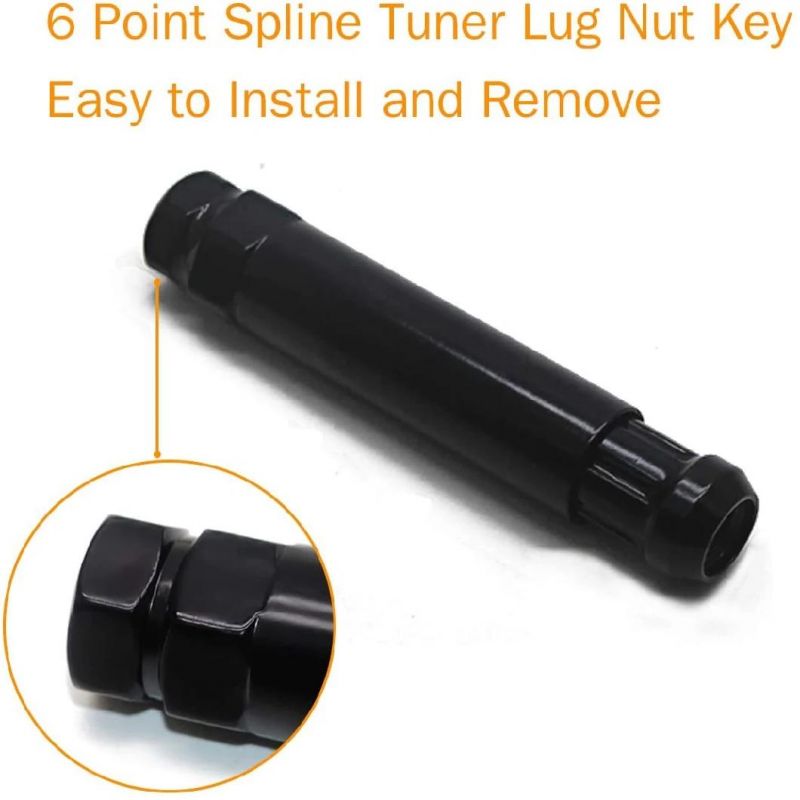 Black 1/2-20 Bulge Acorn 3/4" 19mm Hex 1.38" Tall Lug Nuts