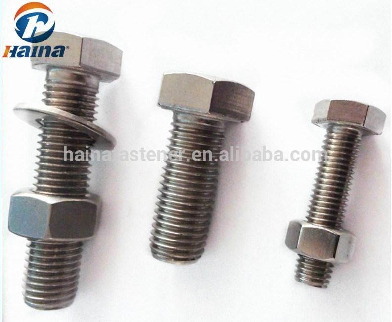 DIN933 Ss304 Ss316 Hex Head Bolt with Nut and Washer