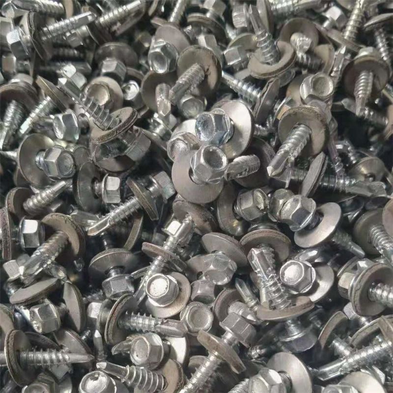 C1022 DIN 7504 Hot DIP Galvanized Hexagonal Head Screw M8 Screw Self Drilling Screw with Washer Self Drilling Screws Fastener for Wood