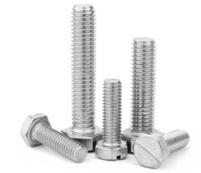M3 M4 M5 M6 M8 M10 M12 Stainless Steel 304 Hexagon Bolt Screw with Slot on Head