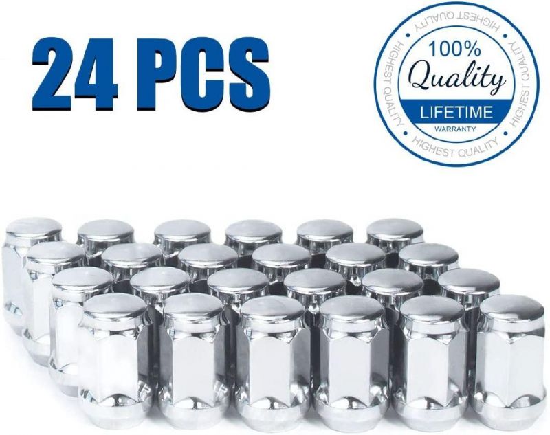 Chrome Bulge Acorn 3/4" 19mm Hex 1.38" Tall M14X1.5 Lug Nuts