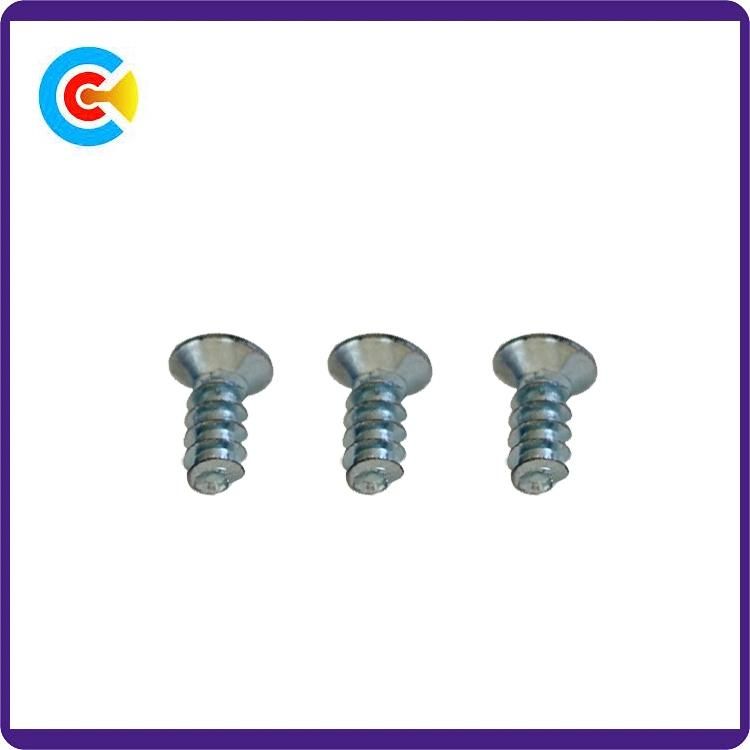 DIN/ANSI/BS/JIS Carbon-Steel/Stainless-Steel Galvanized Plum Blossom Head Tail Tapping Screw
