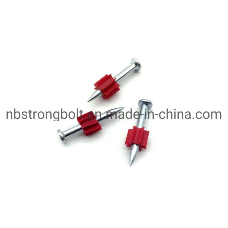High-Strength Shooting Nail with Red Washer (Cold Forge)