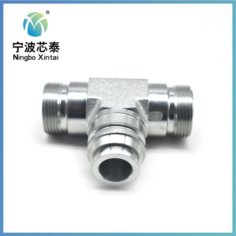 High Quality Hydraulic Tee Screw Thread Fitting Male Thread Tee Carbon Steel Tee Bcbd