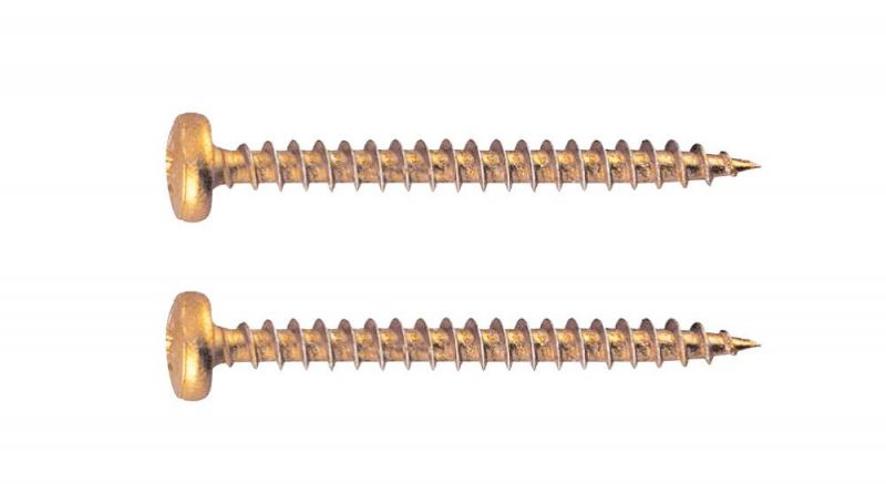 Pz Recess Pan Head Wood Thread Yellow Zinc Woodworking Screw