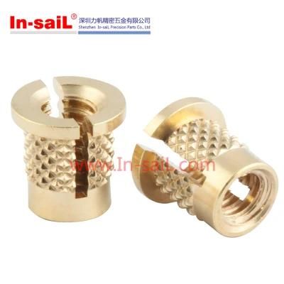 Flange Slotted Threaded Brass Insert Nuts