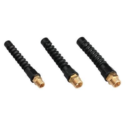 12*8 Coiled Hose Mpt 1/4 Brass Swivel Fittings with Strain Relief