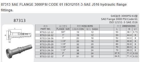SAE Flange 6000psi Interlock/Hydraulic Hose Fitting