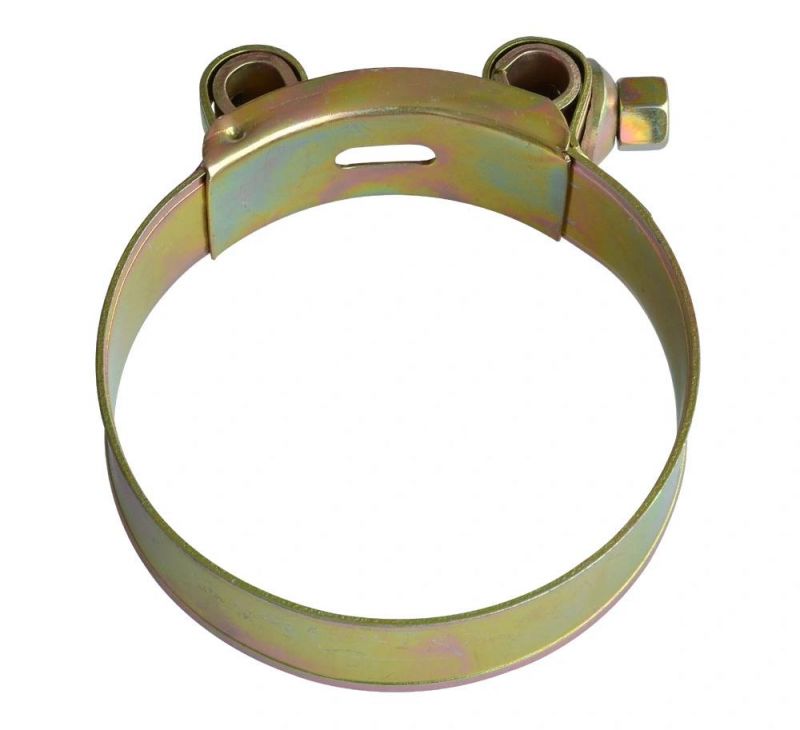 Galvanized Carbon Steel Zinc Plated Double Bolt Hose Clamp