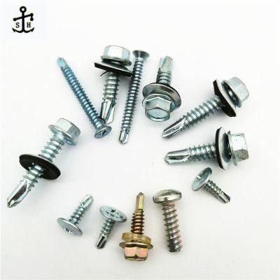 Factory Price DIN7504K Hexagon Flange Hex Washer Head Self Drilling Roofing Screws