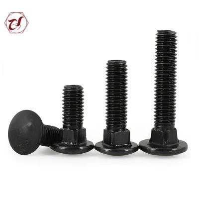 HDG DIN603 Mushroom Head Zinc Plated Black Carriage Bolt
