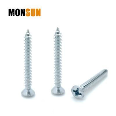 Galvanized Steel Raised Flat Head Zinc Plated Wood Screws