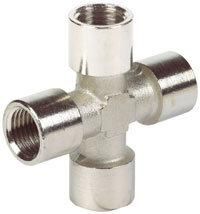 Xhnotion Pneumatic Nickel Plated Brass Fitting 1/8&prime;&prime; Union Cross Connector