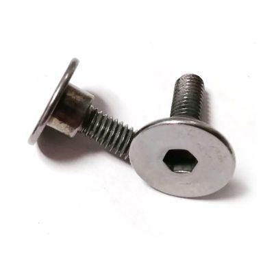 Chrome Plated Thin Flat Ultra Low Profile Head Hexagon Socket Allen Machine Shoulder Screws