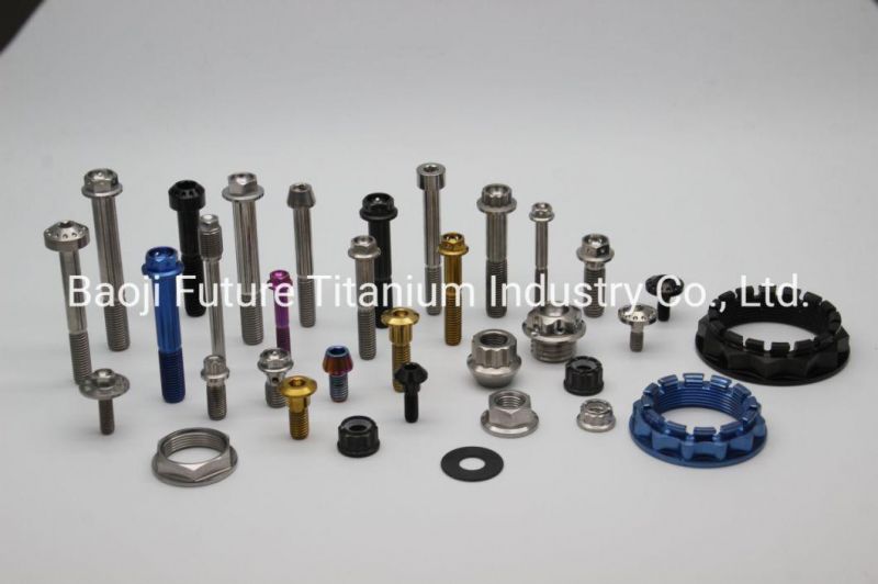 Titanio Colorful Anodized Titanium Bolts Titanium Screw