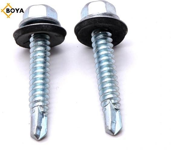 Roofing Tek Screws with Rubber Washers Tornillos Hexagonal Hex Head Self Drilling Screws