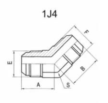 Hydraulic Hose Adaptor 45° Jic Male 74° Cone Hydraulic Parts Hydraulic Hose Fittings