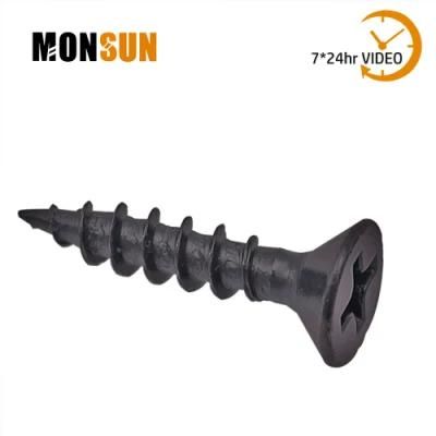 Countersunk Flat Head Cross Recess Black Cabinet Handle Hinge Screw/Furniture Wood/Softwood Screws Made in China