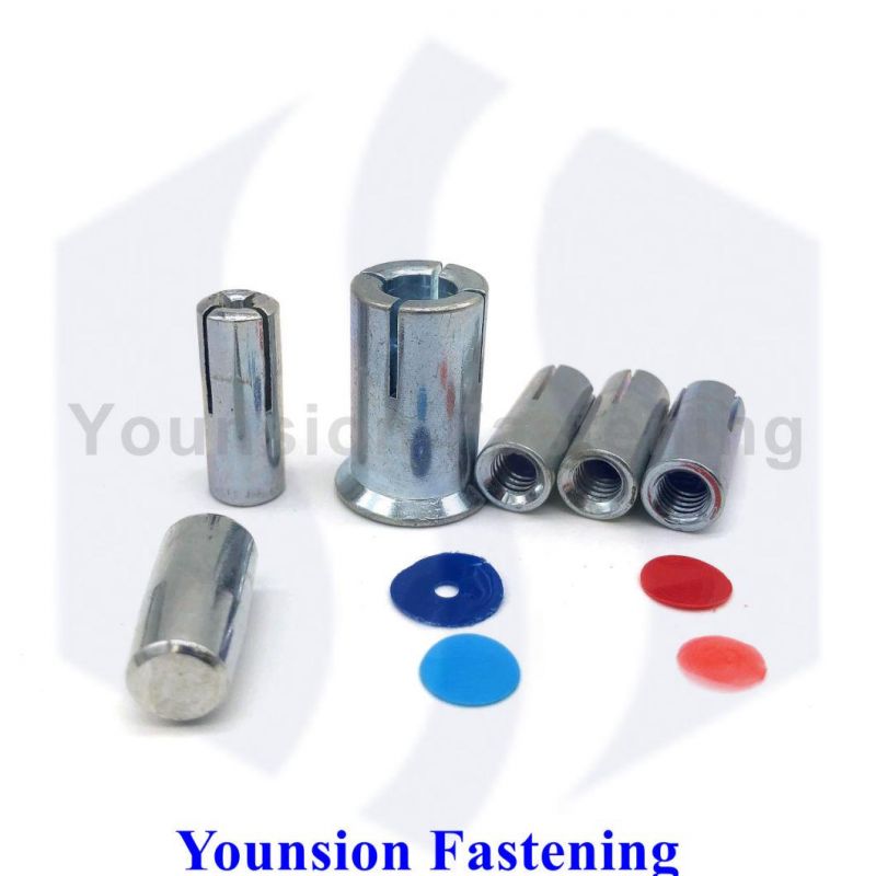 Mini Lipped Drop-in Anchor Without Knurling in White Blue Zp