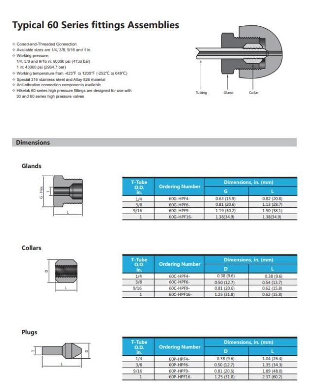 Hikelok Stainless Steel 60000 Psi Ultrahigh Pressure Fitting Nipple
