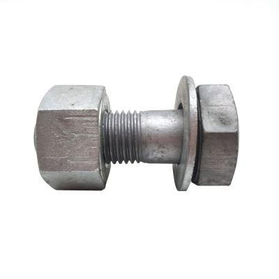 Carbon Steel DIN931 Grade 6.8 5.8 4.8 M10 M14 HDG Power Hex Bolt with Flat Washer and Hex Nut