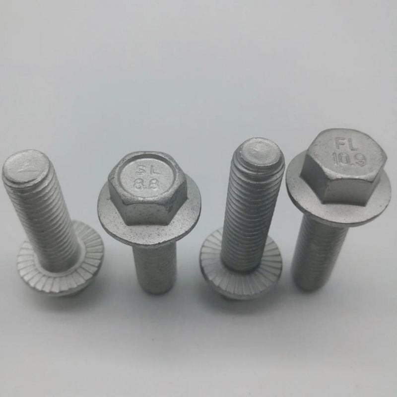 Slotted Hex Flange Screws White Zinc
