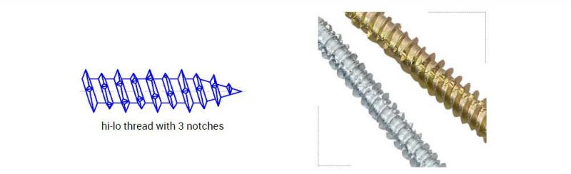 Flat Head Zinc Plated Notched Thread Masonry Screw Concrete Screw