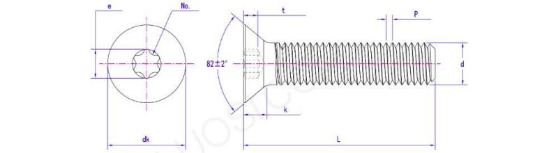 Stainless Steel Round Head Bolt A2-70 Torx Socket Screw 304 Torx Drive Flat Head Machine Screw