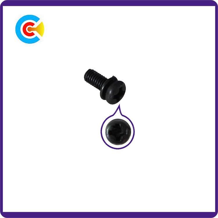 GB/DIN/JIS/ANSI Carbon-Steel/Stainless-Steel 4.8/8.8/10.9 Galvanized Cross Spring Washer Combination Screw